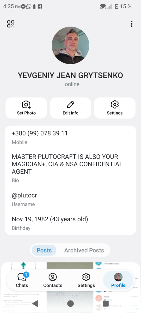 PlutoCraft Telegram Contact +380990783911